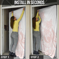 Polynesian Tribal Plumeria Lotu Tamaiti Door Cover Pastel Blush - Polynesian Pride