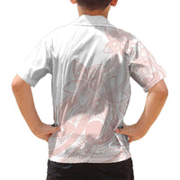 Polynesian Tribal Plumeria Lotu Tamaiti Family Matching Puletasi and Hawaiian Shirt Pastel Blush - Polynesian Pride