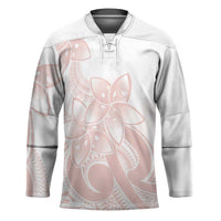 Polynesian Tribal Plumeria Lotu Tamaiti Hockey Jersey Pastel Blush - Polynesian Pride