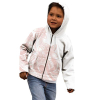 Polynesian Tribal Plumeria Lotu Tamaiti Kid Hoodie Pastel Blush - Polynesian Pride