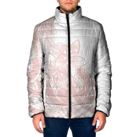 Polynesian Tribal Plumeria Lotu Tamaiti Padded Jacket Pastel Blush - Polynesian Pride