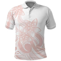 Polynesian Tribal Plumeria Lotu Tamaiti Polo Shirt Pastel Blush - Polynesian Pride
