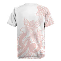 Polynesian Tribal Plumeria Lotu Tamaiti Rugby Jersey Pastel Blush - Polynesian Pride