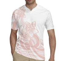 Polynesian Tribal Plumeria Lotu Tamaiti Rugby Jersey Pastel Blush - Polynesian Pride