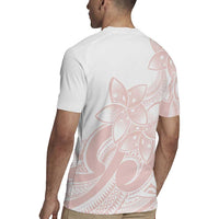 Polynesian Tribal Plumeria Lotu Tamaiti Rugby Jersey Pastel Blush - Polynesian Pride