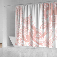 Polynesian Tribal Plumeria Lotu Tamaiti Shower Curtain Pastel Blush - Polynesian Pride