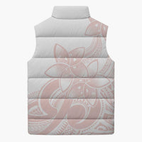 Polynesian Tribal Plumeria Lotu Tamaiti Sleeveless Puffer Jacket Pastel Blush - Polynesian Pride