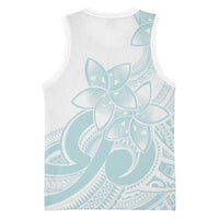 Polynesian Tribal Plumeria Lotu Tamaiti Basketball Jersey Pastel Cyan - Polynesian Pride