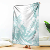 Polynesian Tribal Plumeria Lotu Tamaiti Blanket Pastel Cyan LT9 - Polynesian Pride