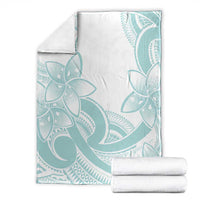 Polynesian Tribal Plumeria Lotu Tamaiti Blanket Pastel Cyan LT9 - Polynesian Pride