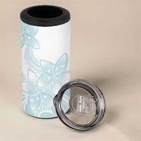 Polynesian Tribal Plumeria Lotu Tamaiti 4 in 1 Can Cooler Tumbler Pastel Cyan - Polynesian Pride