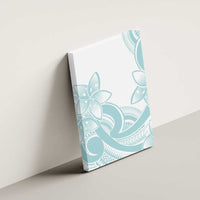 Polynesian Tribal Plumeria Lotu Tamaiti Canvas Wall Art Pastel Cyan LT9 - Polynesian Pride