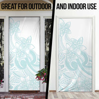 Polynesian Tribal Plumeria Lotu Tamaiti Door Cover Pastel Cyan - Polynesian Pride