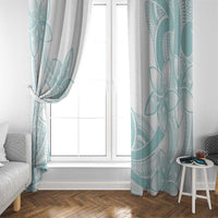 Polynesian Tribal Plumeria Lotu Tamaiti Window Curtain Pastel Cyan - Polynesian Pride