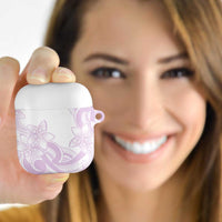 Polynesian Tribal Plumeria Lotu Tamaiti AirPods Case Pastel Mauve - Polynesian Pride