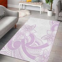 Polynesian Tribal Plumeria Lotu Tamaiti Area Rug Pastel Mauve - Polynesian Pride