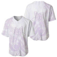Polynesian Tribal Plumeria Lotu Tamaiti Baseball Jersey Pastel Mauve LT9 - Polynesian Pride