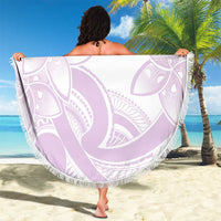 Polynesian Tribal Plumeria Lotu Tamaiti Beach Blanket Pastel Mauve - Polynesian Pride
