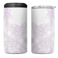 Polynesian Tribal Plumeria Lotu Tamaiti 4 in 1 Can Cooler Tumbler Pastel Mauve - Polynesian Pride