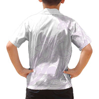 Polynesian Tribal Plumeria Lotu Tamaiti Family Matching Puletasi and Hawaiian Shirt Pastel Mauve - Polynesian Pride