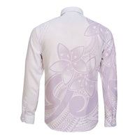 Polynesian Tribal Plumeria Lotu Tamaiti Long Sleeve Button Shirt Pastel Mauve - Polynesian Pride