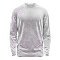 Polynesian Tribal Plumeria Lotu Tamaiti Long Sleeve Shirt Pastel Mauve - Polynesian Pride