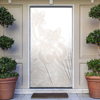 Polynesian Tribal Plumeria Lotu Tamaiti Door Cover Pastel Nude - Polynesian Pride