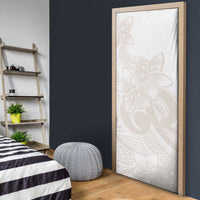 Polynesian Tribal Plumeria Lotu Tamaiti Door Cover Pastel Nude - Polynesian Pride