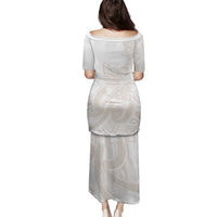 Polynesian Tribal Plumeria Lotu Tamaiti Family Matching Puletasi and Hawaiian Shirt Pastel Nude - Polynesian Pride