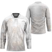 Polynesian Tribal Plumeria Lotu Tamaiti Hockey Jersey Pastel Nude - Polynesian Pride