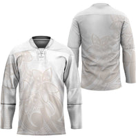 Polynesian Tribal Plumeria Lotu Tamaiti Hockey Jersey Pastel Nude - Polynesian Pride