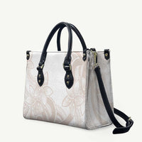 Polynesian Tribal Plumeria Lotu Tamaiti Leather Bag Pastel Nude - Polynesian Pride