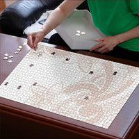 Polynesian Tribal Plumeria Lotu Tamaiti Puzzle Pastel Nude - Polynesian Pride