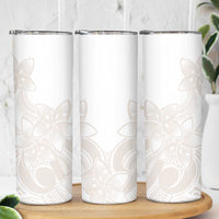 Polynesian Tribal Plumeria Lotu Tamaiti Skinny Tumbler Pastel Nude - Polynesian Pride