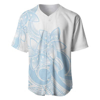 Polynesian Tribal Plumeria Lotu Tamaiti Baseball Jersey Pastel Sky Blue LT9 Blue - Polynesian Pride