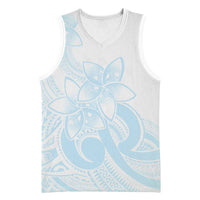 Polynesian Tribal Plumeria Lotu Tamaiti Basketball Jersey Pastel Sky Blue - Polynesian Pride