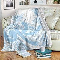 Polynesian Tribal Plumeria Lotu Tamaiti Blanket Pastel Sky Blue LT9 Blue - Polynesian Pride