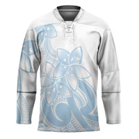 Polynesian Tribal Plumeria Lotu Tamaiti Hockey Jersey Pastel Sky Blue - Polynesian Pride