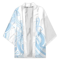 Polynesian Tribal Plumeria Lotu Tamaiti Kimono Pastel Sky Blue - Polynesian Pride