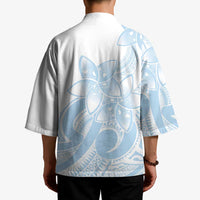 Polynesian Tribal Plumeria Lotu Tamaiti Kimono Pastel Sky Blue - Polynesian Pride