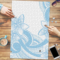 Polynesian Tribal Plumeria Lotu Tamaiti Puzzle Pastel Sky Blue - Polynesian Pride