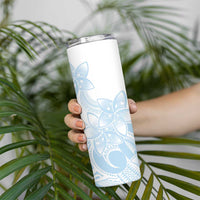 Polynesian Tribal Plumeria Lotu Tamaiti Skinny Tumbler Pastel Sky Blue - Polynesian Pride