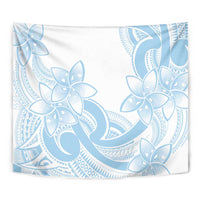 Polynesian Tribal Plumeria Lotu Tamaiti Tapestry Pastel Sky Blue - Polynesian Pride