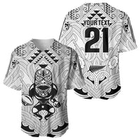 2026 Autumn Rugby Nations New Zealand Custom Baseball Jersey White Kowhaiwhai Maori Tribal Taniko Motif