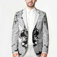 2026 Autumn Rugby Nations New Zealand Custom Blazer White Kowhaiwhai Maori Tribal Taniko Motif