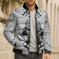 2026 Autumn Rugby Nations New Zealand Custom Bomber Puffer Jacket White Kowhaiwhai Maori Tribal Taniko Motif