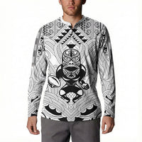 2026 Autumn Rugby Nations New Zealand Custom Button Sweatshirt White Kowhaiwhai Maori Tribal Taniko Motif