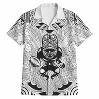 2026 Autumn Rugby Nations New Zealand Custom Hawaiian Shirt White Kowhaiwhai Maori Tribal Taniko Motif