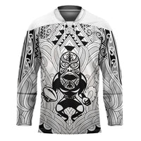2026 Autumn Rugby Nations New Zealand Custom Hockey Jersey White Kowhaiwhai Maori Tribal Taniko Motif
