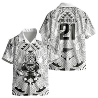 2026 Autumn Rugby Nations New Zealand Custom Kid Hawaiian Shirt White Kowhaiwhai Maori Tribal Taniko Motif